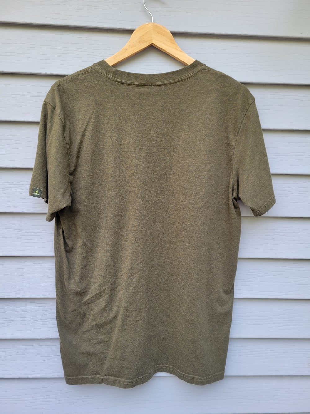 Men's Olive Green Pocket T-Shirt - prAna Size Medium - Picture 2 of 4